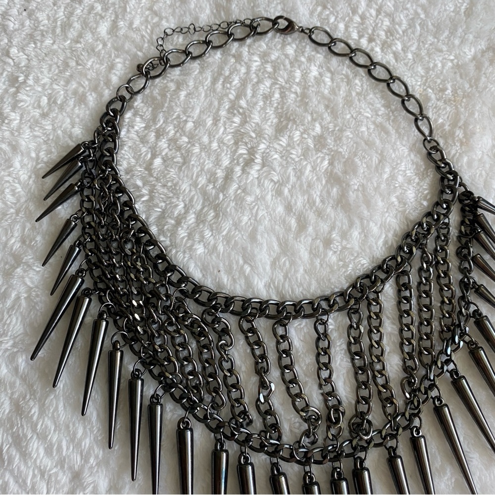 Free People Silver Fringe Necklace - Picture 3 of 4